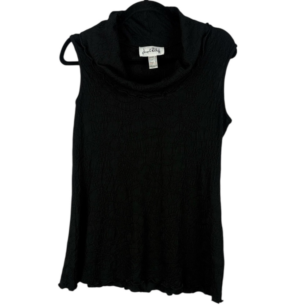 Joseph Ribkoff Textured Black Cowl Neck Sleeveless Size 10 Top